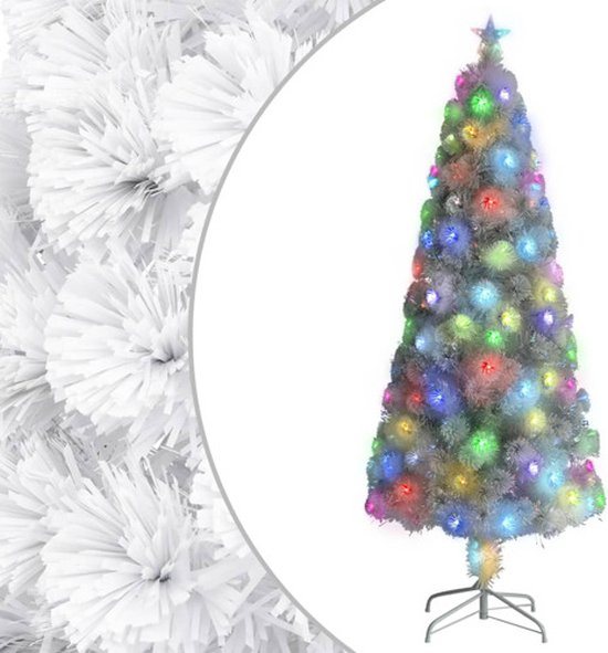 vidaXL - Kunstkerstboom - met - verlichting - 240 - cm - glasvezel - wit