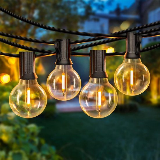 Foryouliving Lichtsnoer 10 Meter voor Buiten - 25 LED Filament Bollen - Koppelbaar Lichtslinger - Tuinverlichting & Sfeerverlichting - Feestverlichting