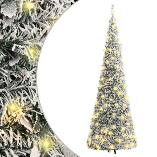 vidaXL - Kunstkerstboom - pop-up - met - sneeuw - 150 - LED's - 180 - cm