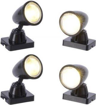 Decoris Kerstdorp verlichting - spotjes - 4x - LED - kerstdorp accessoires - lampjes - lichtjes