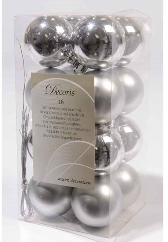 Decoris kerstballen – 16 stuks – kunststof - 4cm