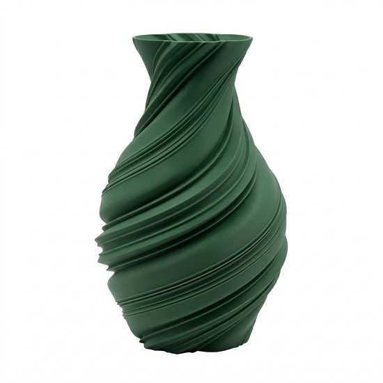 Luxe Designvaas Auréva | Voor Droogbloemen | 24 cm | Gedempt groen | Moderne Woonkamer Decoratie | Japandi