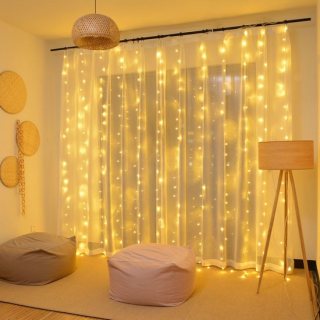 LED Lichtgordijn Wit 2026 MET HAAK - Led gordijn kerst - USB - led gordijn lichtjes - led gordijn 3x3 meter - 300 leds
