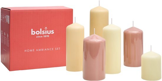 Bolsius - Gladde Stompkaarsen set - Naturel Nude - 6 stuks
