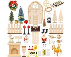 Magische Kabouterdeurset voor Kerstdecoratie - 53-delig met Miniatuur Accessoires en Bouwplaats