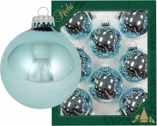 Krebs kerstballen - 8x st - starlight blauw - 7 cm - glas - kerstversiering