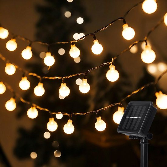 Aigostar 2PACK - Solar Tuinverlichting op Zonneenergie - 50 LED Lichtsnoer Buiten - 10 m Verlicht + 2 m Snoer - Buitenverlichting Lichtslinger - Lichtsnoeren