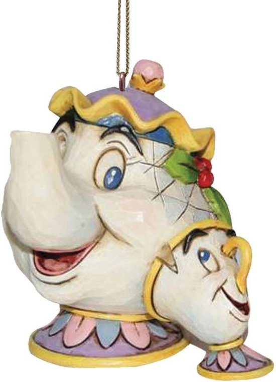 Disney Traditions Ornament Kersthanger Mrs. Potts &Chip 6 cm