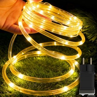 30m 300LED-lichtbuis met stekker, Kerstverlichting buitenbuis met timer, 8 standen & Dimbaar, IP44 waterdicht, decoratieve verlichting, warm wit, voor binnen- en buitengebruik, feesten, kerst, tuin, terrasdecoratie