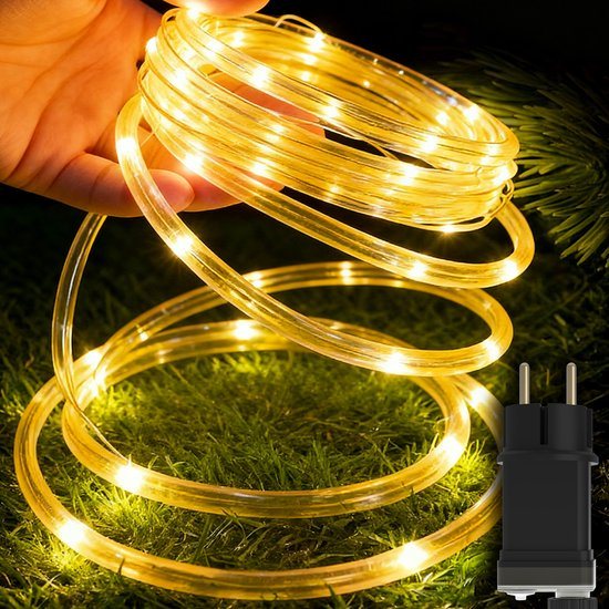 30m 300LED-lichtbuis met stekker, Kerstverlichting buitenbuis met timer, 8 standen & Dimbaar, IP44 waterdicht, decoratieve verlichting, warm wit, voor binnen- en buitengebruik, feesten, kerst, tuin, terrasdecoratie