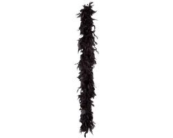 Boland Kerst boa - veren - zwart - 180 cm - 50 gram - kerstboomversiering - kerstslinger - kerstboa