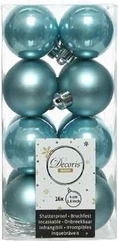 Decoris kerstballen - 16 stuks - 4cm - kunststof