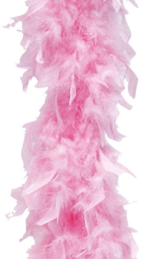 Atosa Kerst boa - veren - roze - 180 cm - 45 gram - kerstboomversiering - kerstslinger - kerstboa