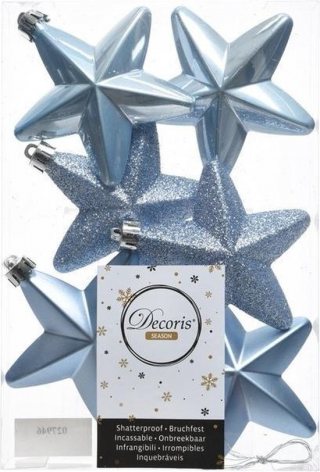 Decoris kersthangers - 6 stuks - 7.5cm - kunststof - mix