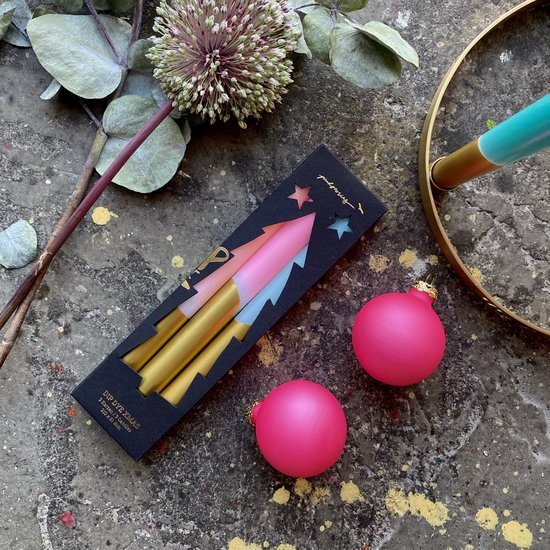 Pink Stories - Kaarsen - Dip Dye - Kerst - Christmas - X-MAS Fireworks