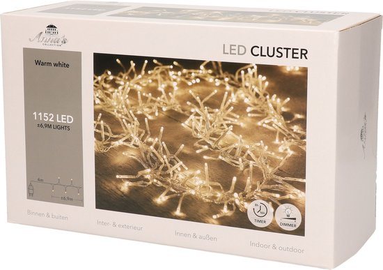 Anna's Collection Clusterverlichting - warm wit - 1152 lampjes - 11M - timer
