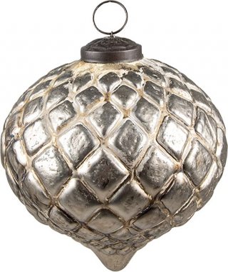 Clayre & Eef Kerstbal Overig 12x12x12 cm Beige Glas Kerstballen