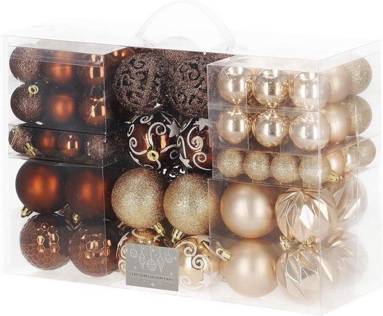 Kerstballen Set - Kunststof Ballen - Kerstboom Versieren - Onbreekbaar Ontwerp - 101 Stuks - Rood