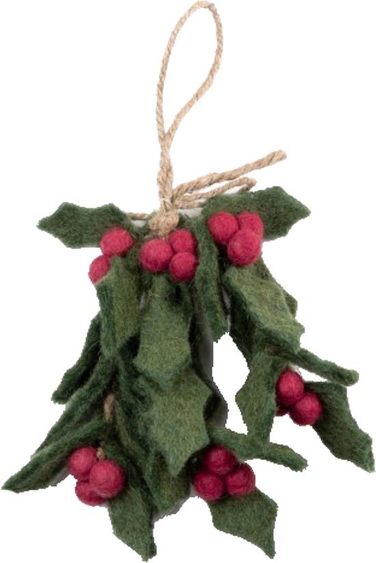 Hanger Vilt Holly Berry Large - 15cm - Fairtrade