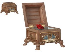 Luville Efteling Miniatuur Muziekdoos Rode Schoentjes - L13 x B13 x H10,5 cm