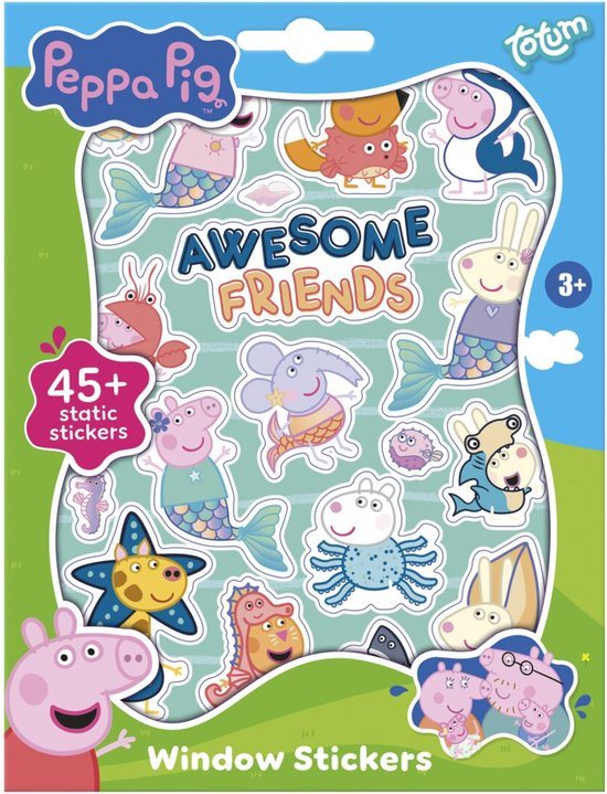 Peppa Pig raamstickers, niet permanente verplaatsbare stickers incl. speelachtergrond - educatief speelgoed junior vanaf 3 jaar peuter kleuter