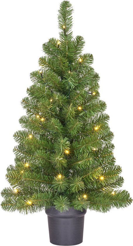 Black Box Trees Norton Kunstkerstboom in Pot met LED Verlichting - H90 x Ø50 cm - Groen