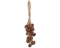 Kersthanger belletjes S roest 19x5x5cm