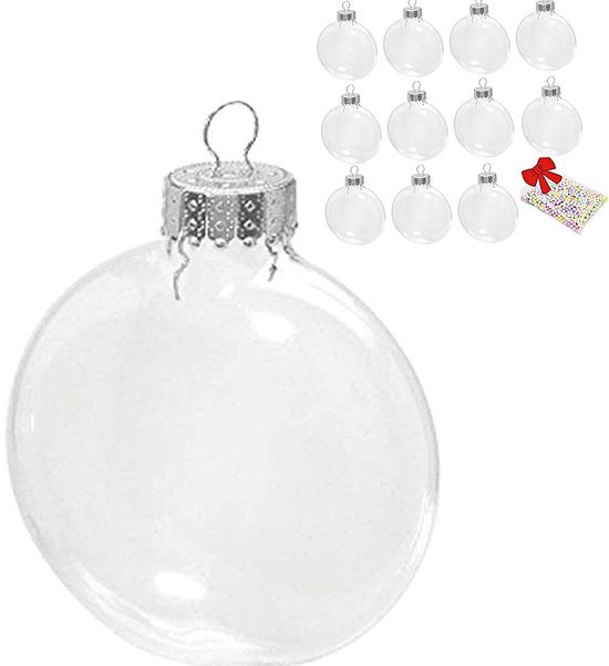 12 stuks Transparante Kerstballen – Vulbare Plastic Kerstversieringen – DIY Feestdecoratie voor Kerstboom, Bruiloft & Feesten