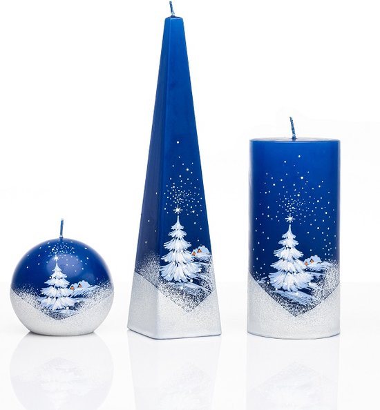 Kaarsen - Set - Handgeschilderd - kerstboom - kerst - kerstdorp - kerstverlichting