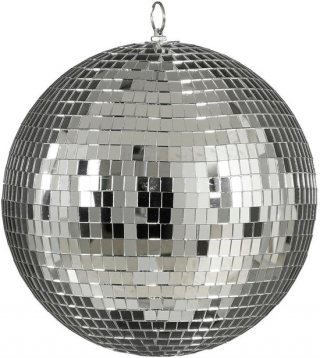 House of Seasons Grote discobal kerstbal - zilver - 25 cm - foam - spiegelbol