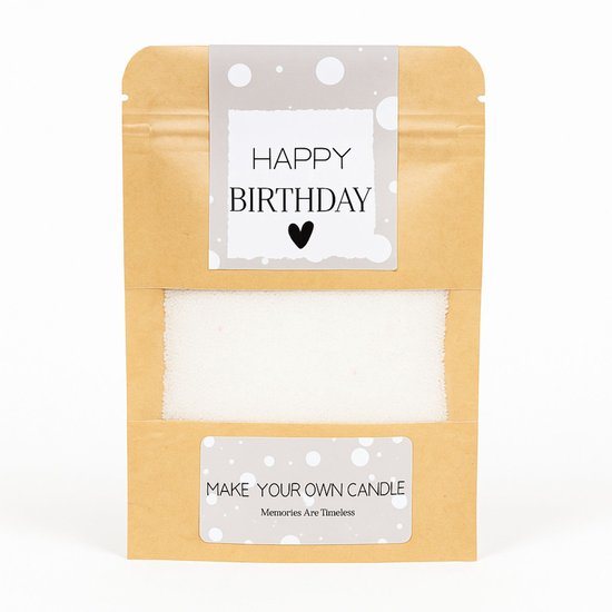 Cadeau Verjaardag - Maak je eigen kaarsen - Happy Birthday - Kaarszand + Lontjes