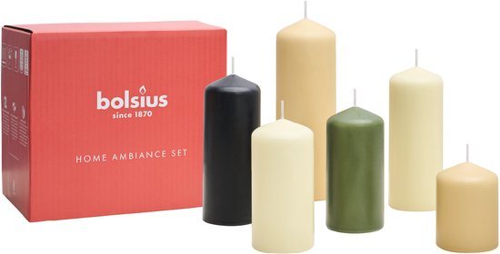 Bolsius - Gladde Stompkaarsen set - Nature - 6 stuks