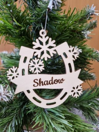 Kersthanger paarden hoef met gepersonaliseerde tekst - Kerst - Paard - Kersthanger - Kerstmis - Gepersonaliseerd - Naam