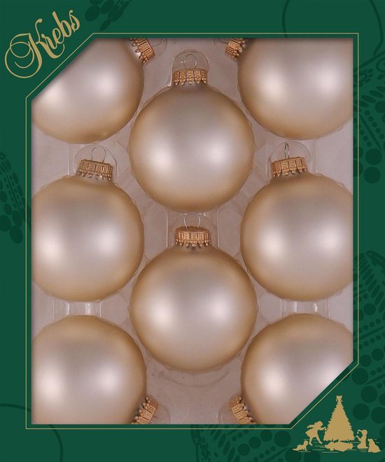 8x stuks glazen kerstballen 7 cm oester velvet parel kerstboomversiering - Kerstversiering/kerstdecoratie