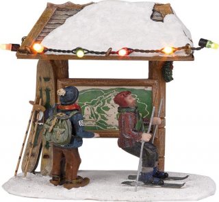 LuVille Kerstdorp Miniatuur Ski Route - L10 x B7,5 x H10 cm