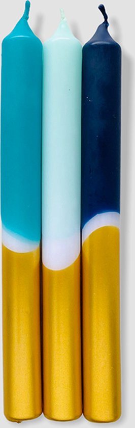 Pink Stories - Kaarsen - Dip Dye - Kerst - Christmas - X-MAS Frosty Blue