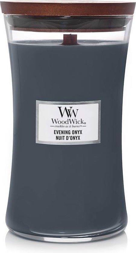 WoodWick Hourglass Large Geurkaars - Evening Onyx - 130 branduren