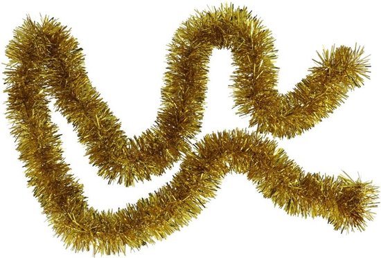 Gerimport Kerstslingers - glitter goud - folie lametta - 180 x 7 cm - kerstboom versiering/guirlandes