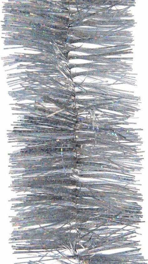 3x Kerstboom folie slinger zilver 270 cm - zilveren kerstslingers