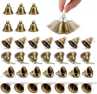 40x Kerst bellen Met ophang oog - 40*38mm - Kerstbel - Kerstbellen - Kerstversiering - Hangende decoratie voor Kerstmis - Metalen bellen om op te hangen - Bel hanger - Brons - Metaal - Voor Kerstmis,Sieraden,Windgongen en Honden Potjes Training