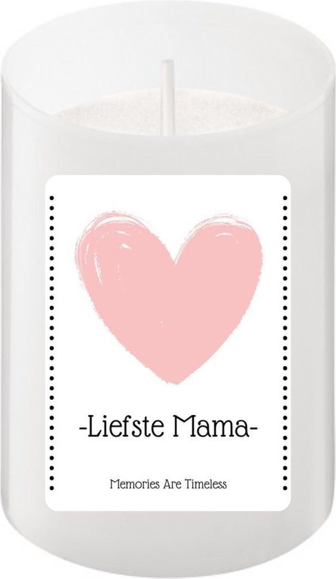 Kaarsje "Liefste Mama" | Roze Hart | Perfect voor Moederdag of Verjaardag | 24 Branduren