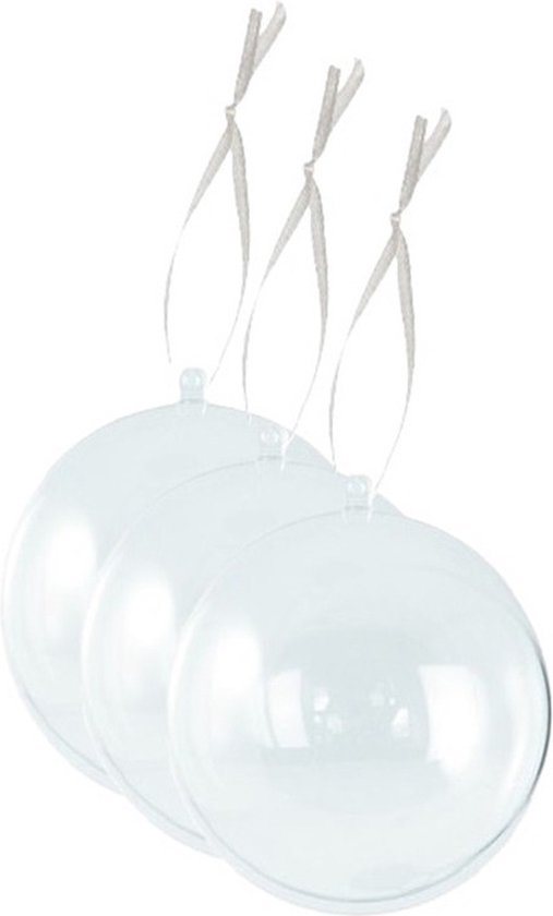 Gerimport DIY kerstballen - 24x st - D4 cm - doe het zelf hobby kerstballen - transparant