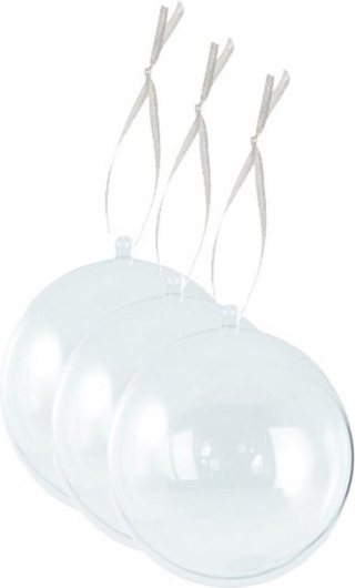 Gerimport DIY kerstballen - 24x st - D4 cm - doe het zelf hobby kerstballen - transparant