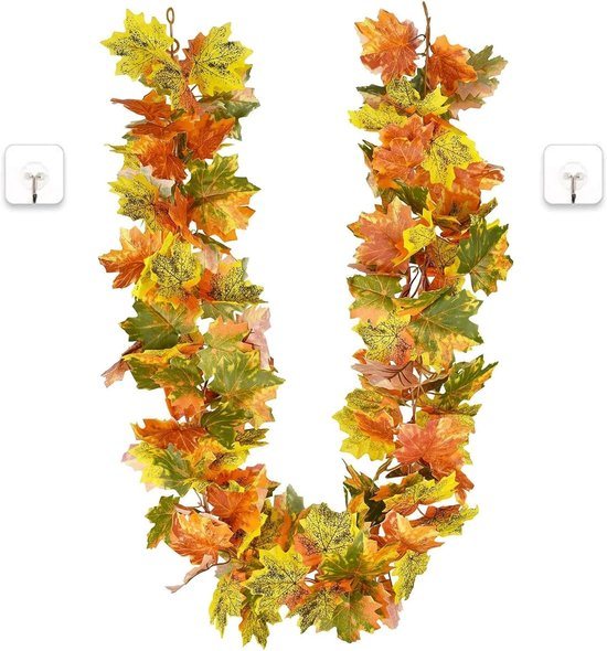 Kunstmatige esdoornbladeren herfstslinger 170 cm - Herfstdecoratie voor binnen en buiten