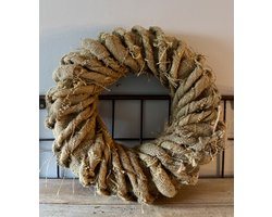 Krans Jute | 41 cm doorsnede | December | Sinterklaas | Kerst | Naturel | Woonkrans | Woonaccessoires | Woonaccessoire | Woning | Woon | Sfeer | Interieur | Inrichting | Decoratief | Decoratie | Deco | DIY | Pasen | Voorjaar | Lente | Landelijk