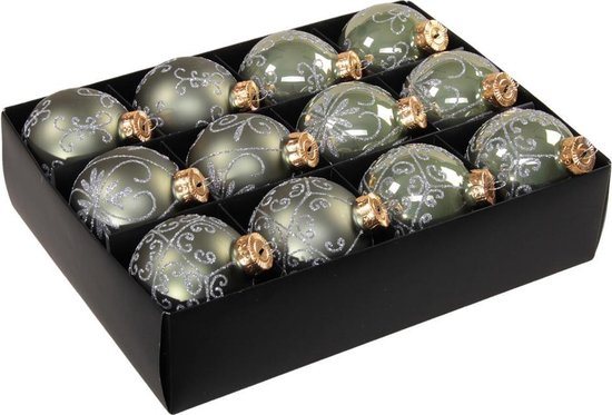 Glazen kerstbal - zeer luxe en decoratief - 24 stuks