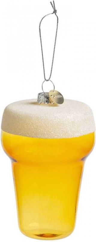 Santly biertje kerstornament - Bier kerstballen - Kerstversiering - Kerstboom versiering - Bierglas kersthanger - 9 cm - Glas