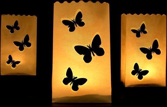 """Lanterns, candle bags, 15 x 9 x 26cm (1 zakje met 10 stuks)"""
