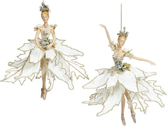 Goodwill Kersthanger Ballerina van Mark Roberts Creme-Goud H 23 cm LET OP Prijs Per Stuk