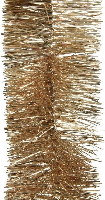 1x Kerstslingers camel bruin 270 cm - Guirlandes folie lametta - Camel bruine kerstboom versieringen